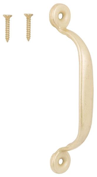 ProSource 20914SBB-PS Door Pull, 3/4 in W, 4-3/4 in D, 1-3/16 in H, Steel, Satin Brass