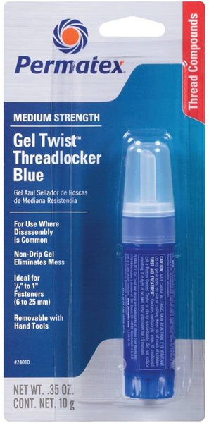 Permatex 24010 Threadlocker, Gel, Mild, Blue, 10 g