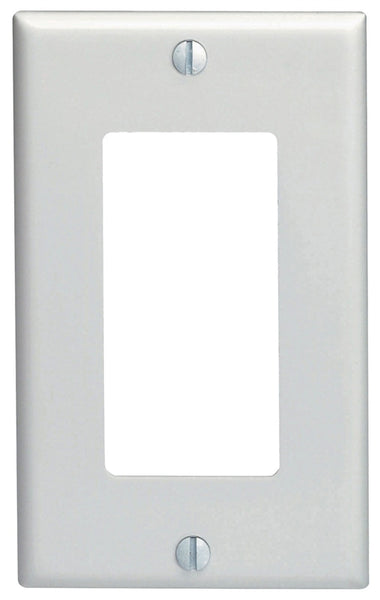 Leviton 122-80401-0NW Wallplate, 4-1/2 in L, 2-3/4 in W, 1 -Gang, Nylon, White, Device Mounting