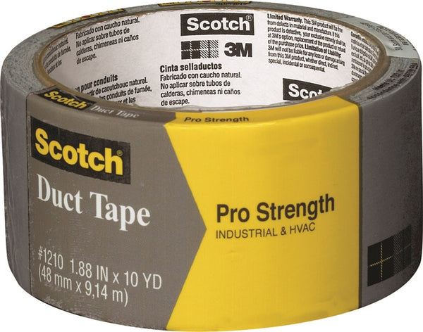 Scotch 1210-A Duct Tape, 10 yd L, 1.88 in W, Gray