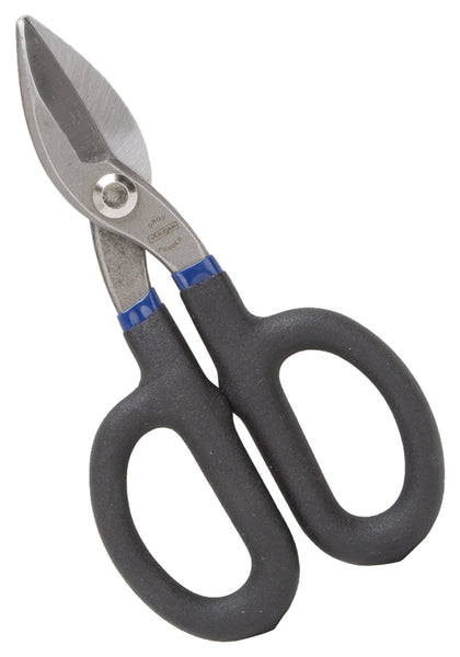 Vulcan TS-01407 Snip, 7 in OAL, 2 in L Cut, Straight Cut, Carbon Steel Blade, Non-Slip Grip Handle, Black/Blue Handle