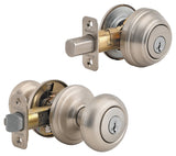 Kwikset Signature Series 991J15SMTCP Knob Lockset, 2 Grade, Keyed Key, Satin Nickel, 2-3/8 x 2-3/4 in Backset, K4 Keyway