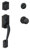 Schlage F60VCAMXGEO716 Door Handleset, 1 Grade, Keyed Key, Bronze, 2-3/8, 2-3/4 in Backset, 1-5/8 to 1-3/4 in Thick Door