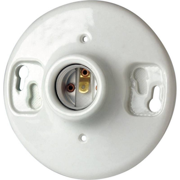 Leviton B01-49875 Lamp Holder, 250 V, 660 W, Porcelain Housing Material, White