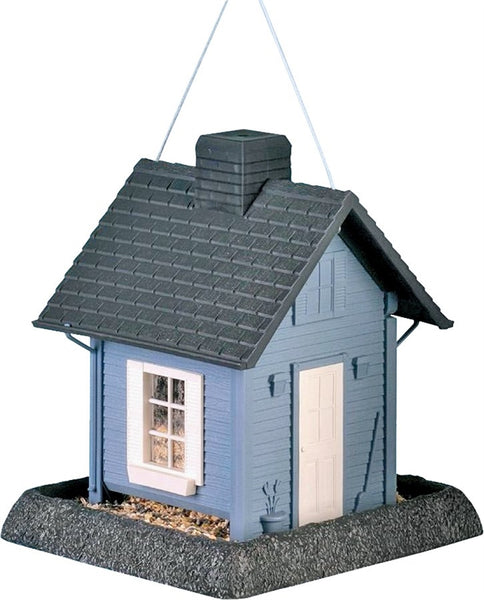 North States 9085 Wild Bird Feeder, Cozy Cottage, 5 lb, Plastic, Blue/Gray, 11-1/2 in H, Pole Mounting