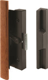 Prime-Line C 1126 Handle Set, Aluminum/Wood, Wood, 7/8 to 1-1/4 in Thick Door