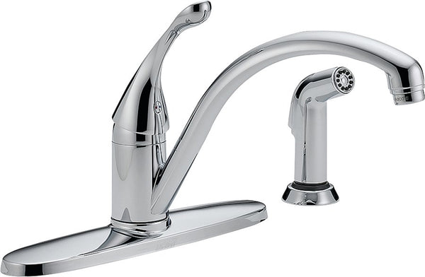 DELTA COLLINS Series 440-DST Kitchen Faucet with Side Sprayer, 1.8 gpm, 1-Faucet Handle, Brass, Chrome Plated