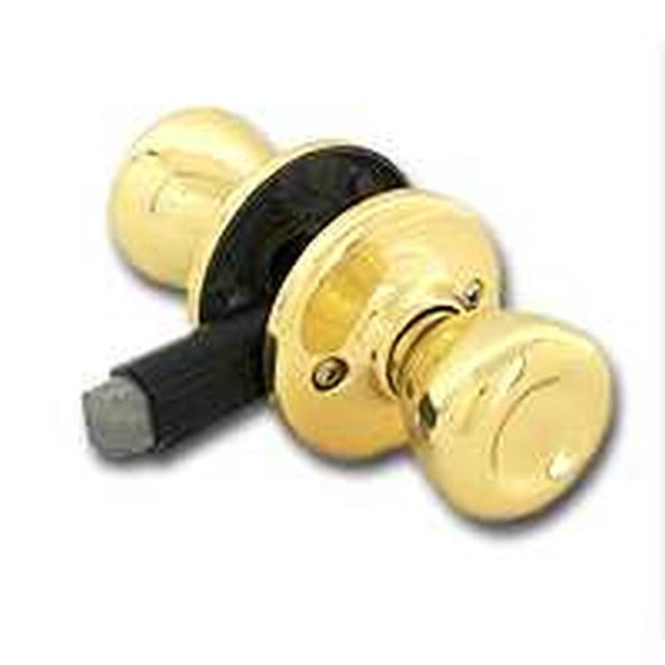 Kwikset 200M3CP7/8RFLRCS Door Knob, Polished Brass, 1-3/8 to 1-3/4 in Thick Door, 2-1/4 in Strike