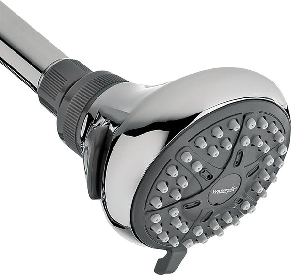 Waterpik EcoFlow Series VBE-423 Shower Head, 1.6 gpm, 1/2 in Connection, Plastic, Chrome, 3-1/4 in Dia
