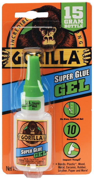 Gorilla 7600103 Super Glue, Liquid, Irritating, Straw/White Water, 15 g Bottle