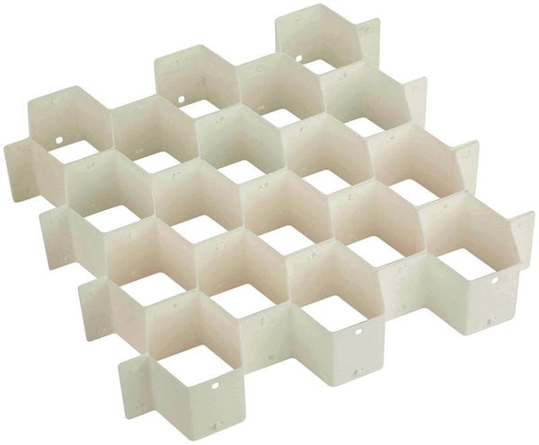 Honey-Can-Do SFT-01625 Drawer Organizer, 32-Compartment, Plastic, White