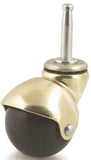 DH CASTERS C-H15S1BR Ball Caster, 1-1/2 in Dia Wheel, Rubber Wheel, 90 lb, Metal Housing Material