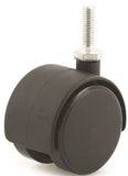 DH CASTERS C-T20T1BK Swivel Caster, 2 in Dia Wheel, Plastic Wheel, Black, 85 lb