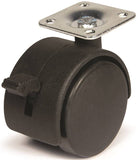 DH CASTERS C-T20P1BKB Swivel Caster, 2 in Dia Wheel, Plastic Wheel, Black, 85 lb