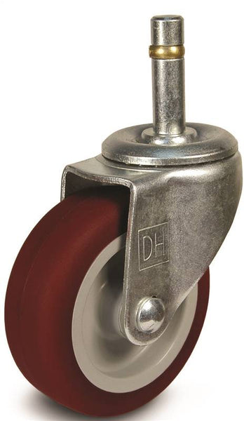 DH CASTERS C-LI30GRPUS Swivel Caster, 3 in Dia Wheel, 1 in W Wheel, Polyurethane Wheel, 125 lb