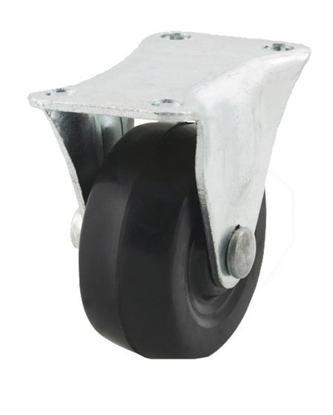 DH CASTERS C-GD25RR Rigid Caster, 2-1/2 in Dia Wheel, 1-1/8 in W Wheel, Rubber Wheel, 100 lb