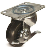 DH CASTERS C-GD40RSB Swivel Caster, 4 in Dia Wheel, 1-1/4 in W Wheel, Rubber Wheel, 200 lb