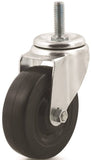 DH CASTERS C-LM3T3RS Swivel Caster, 3 in Dia Wheel, 1-1/4 in W Wheel, Rubber Wheel, 220 lb