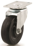 DH CASTERS C-LM4P1RS Swivel Caster, 4 in Dia Wheel, 1-1/4 in W Wheel, Rubber Wheel, 265 lb