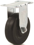 DH CASTERS C-LM5P1RR Rigid Caster, 5 in Dia Wheel, 1-1/4 in W Wheel, Rubber Wheel, 300 lb