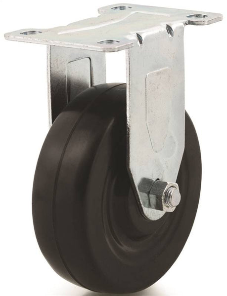DH CASTERS C-LM5P1RR Rigid Caster, 5 in Dia Wheel, 1-1/4 in W Wheel, Rubber Wheel, 300 lb