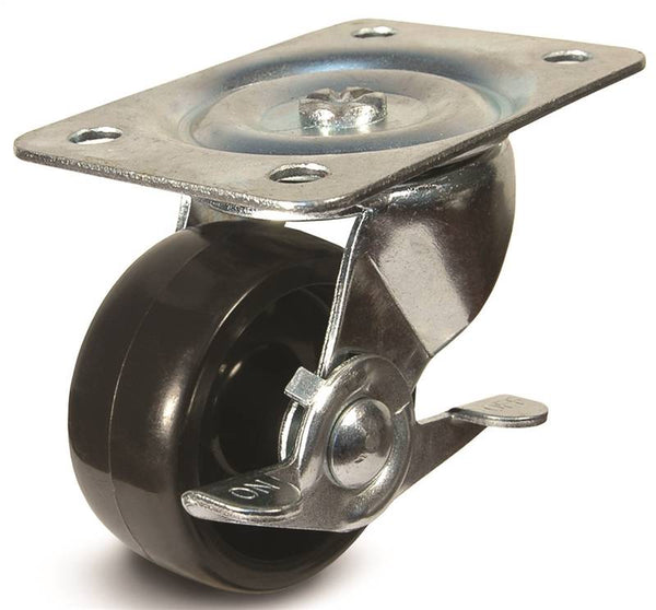 DH CASTERS C-GD30PSB Swivel Caster, 3 in Dia Wheel, 1-1/4 in W Wheel, Plastic Wheel, 220 lb