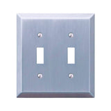 Amerelle 163TTBN Wallplate, 4-15/16 in L, 4-9/16 in W, 2 -Gang, Steel, Brushed Nickel