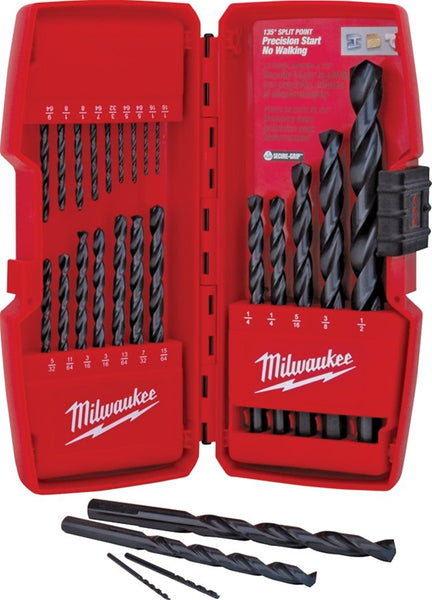 Milwaukee 48-89-2801 Drill Bit Set, 21-Piece, Steel, Black Oxide