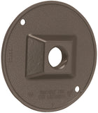 HUBBELL 5193-7 Cluster Cover, 4-1/8 in Dia, 4-1/8 in W, Round, Metal, Bronze, Powder-Coated
