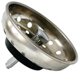 Danco 88275 Basket Strainer with Pin, 3-1/4 in Dia, Stainless Steel, Chrome, For: 3-1/4 in Drain Opening Sink