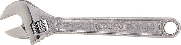 STANLEY 87-471 Adjustable Wrench, 10 in OAL, 1-2/11 in Jaw, Steel, Chrome, Plain-Grip Handle