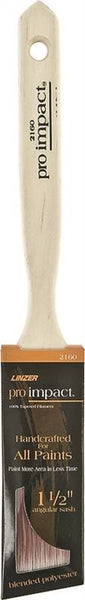 Linzer WC 2160-1.5 Paint Brush, 1-1/2 in W, 2-1/4 in L Bristle, Polyester Bristle, Sash Handle