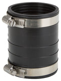 ProSource Coupling, 2 in, Socket to Socket Coupling, PVC, Black