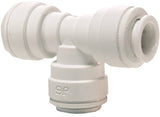 John Guest PP0208WP Union Pipe Tee, 1/4 in, Push-Fit, Polyethylene, White