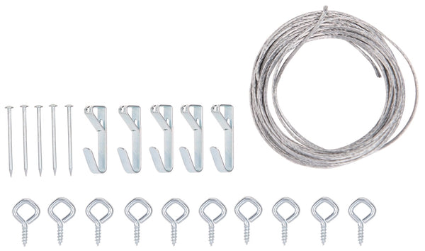 ProSource PH-121127-PS Picture Hanging Kit, 20 lb, Steel, Zinc, Zinc, Nail-In Mounting