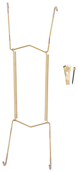 ProSource PH-122056-PS Plate Hanger, Brass, Polished Brass, 30 lb