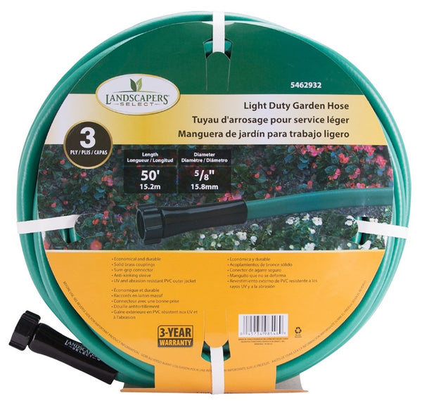 Landscapers Select GH-585023L Garden Hose, 50 ft L, Female x Male, PVC, Green