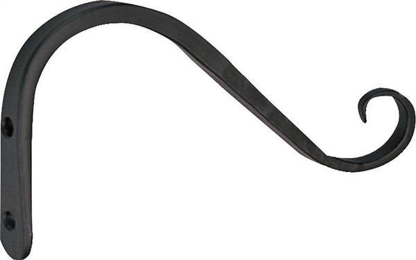 Landscapers Select GB-3021 Hanging Plant Hook, 5-3/4 in L, 3.5 in H, Steel, Matte Black, Wall Mount Mounting