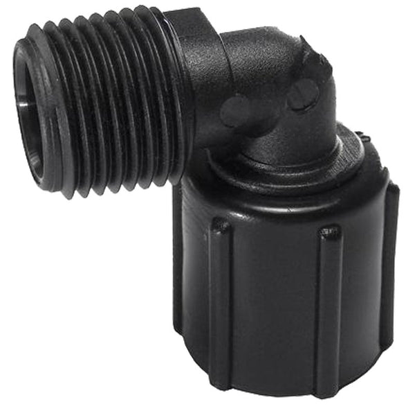 Flair-It PEXLOCK 30785 Pipe Elbow, 1/2 in, MPT x FPT, 90 deg Angle, Black, 100 psi Pressure