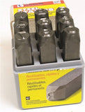 CH Hanson 20581 Number Stamp Set, 9-Piece, Steel, Specifications: 1/4 in Character, 3/8 x 2-5/8 Shank