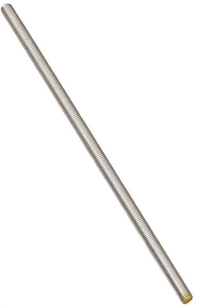 Stanley Hardware N179-432 Threaded Rod, 3/8-16 Thread, 24 in L, A Grade, Steel, Zinc, UNC Thread