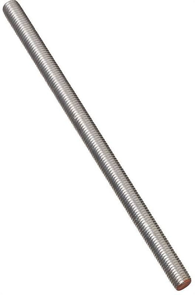 Stanley Hardware N179-465 Threaded Rod, 5/8-11 Thread, 24 in L, A Grade, Steel, Zinc, UNC Thread