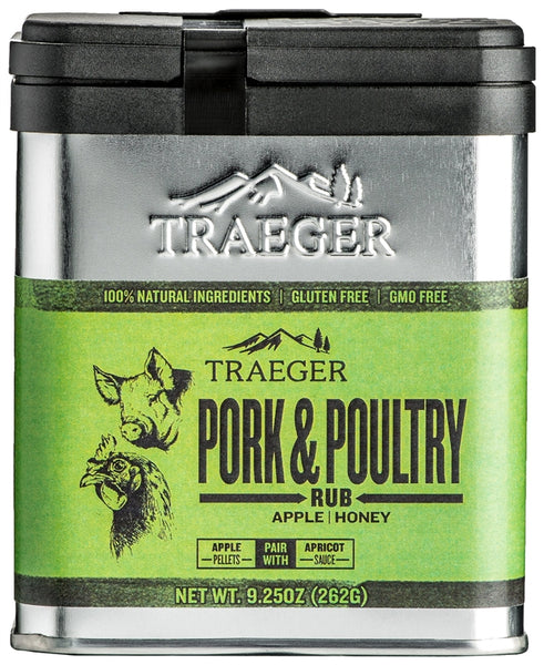 Traeger SPC171 Pork and Poultry Rub, Apple, Honey Flavor, 9.25 oz Tin