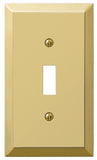 Amerelle 163TBR Wallplate, 4-15/16 in L, 2-7/8 in W, 1 -Gang, Steel, Polished Brass