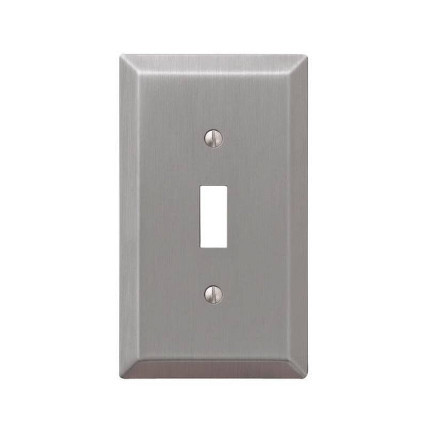 Amerelle 163TBN Wallplate, 4-15/16 in L, 2-7/8 in W, 1 -Gang, Steel, Brushed Nickel