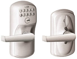 Schlage FE595CSV PLY/ELAN Keypad Lock with Flex-Lock, Metal, Satin, 2-3/8 x 2-3/4 in Backset