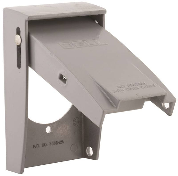 HUBBELL 5030-0 Cover, 2-5/32 in Dia, 4-1/2 in L, 2-3/4 in W, Aluminum, Gray, Powder-Coated