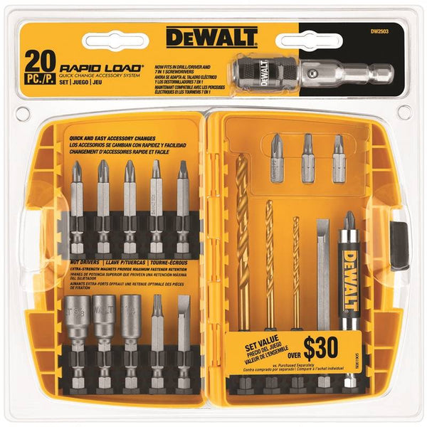 DeWALT DW2503 Drill Bit Set, Quick-Change, 20-Piece, Steel