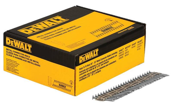 DeWALT DWMC13115G-2M Metal Connector Nail, 1-1/2 in L, 9 ga Gauge, Galvanized, Round Head, Smooth Shank