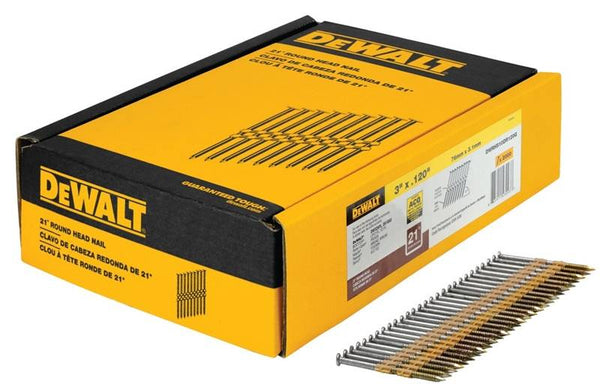 DeWALT DWRHS10DR120G Framing Nail, 3 in L, Galvanized Steel, Full Round Head, Ring Shank